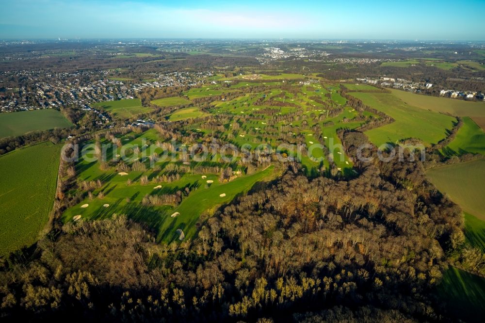 Aerial photograph Heiligenhaus - Grounds of the Golf course at Golfclub Hoesel in the district Unterilp in Heiligenhaus in the state North Rhine-Westphalia, Germany