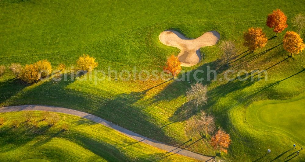 Aerial image Kamp-Lintfort - Grounds of the Golf course at Golfclub Am Kloster-Konp e.V. on Kirchstrasse in the district Niersenbruch in Kamp-Lintfort in the state North Rhine-Westphalia, Germany