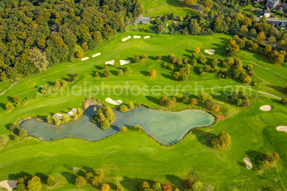 Kamp-Lintfort from above - grounds of the Golf course at Golfclub Am Kloster-Kamp e.V. on Kirchstrasse in the district Niersenbruch in Kamp-Lintfort at Ruhrgebiet in the state North Rhine-Westphalia, Germany