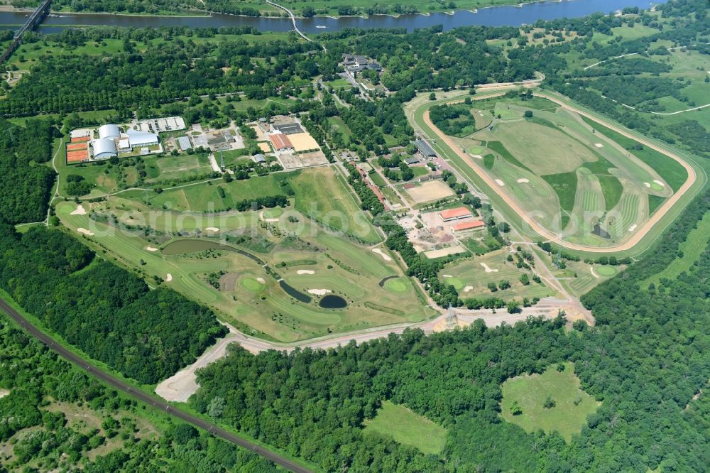 Aerial image Magdeburg - Grounds of the Golf course at of Golfclub Magdeburg e.V. on Herrenkrug in the district Herrenkrug in Magdeburg in the state Saxony-Anhalt, Germany