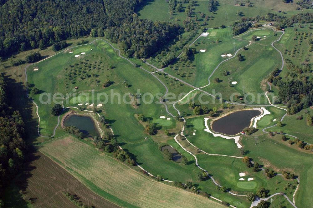 Kandern from the bird's eye view: Grounds of the Golf course at vom Golfclub Markgraeflerland in Kandern in the state Baden-Wurttemberg, Germany