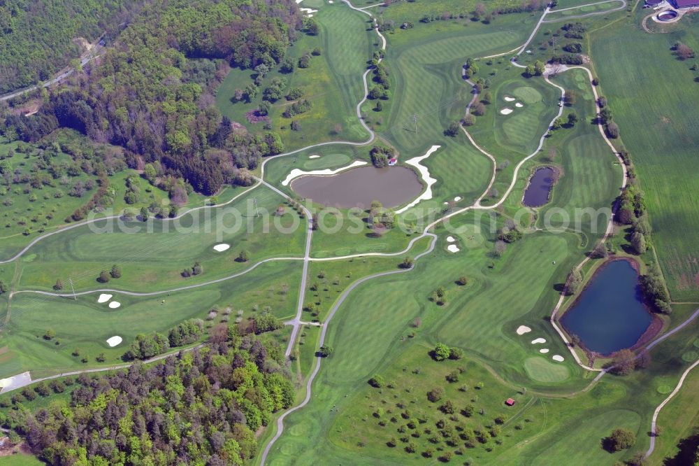 Aerial photograph Kandern - Grounds of the Golf course at vom Golfclub Markgraeflerland in Kandern in the state Baden-Wurttemberg, Germany