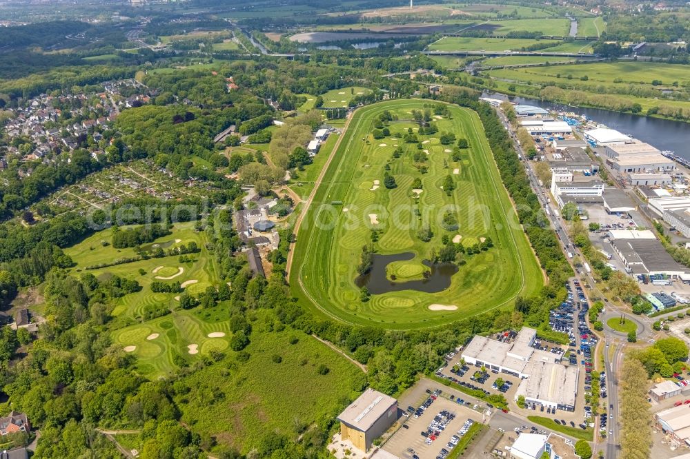 Aerial photograph Mülheim an der Ruhr - Grounds of the Golf course at Golfclub Muelheim on Ruhr Raffelberg in Muelheim on the Ruhr at Ruhrgebiet in the state North Rhine-Westphalia, Germany