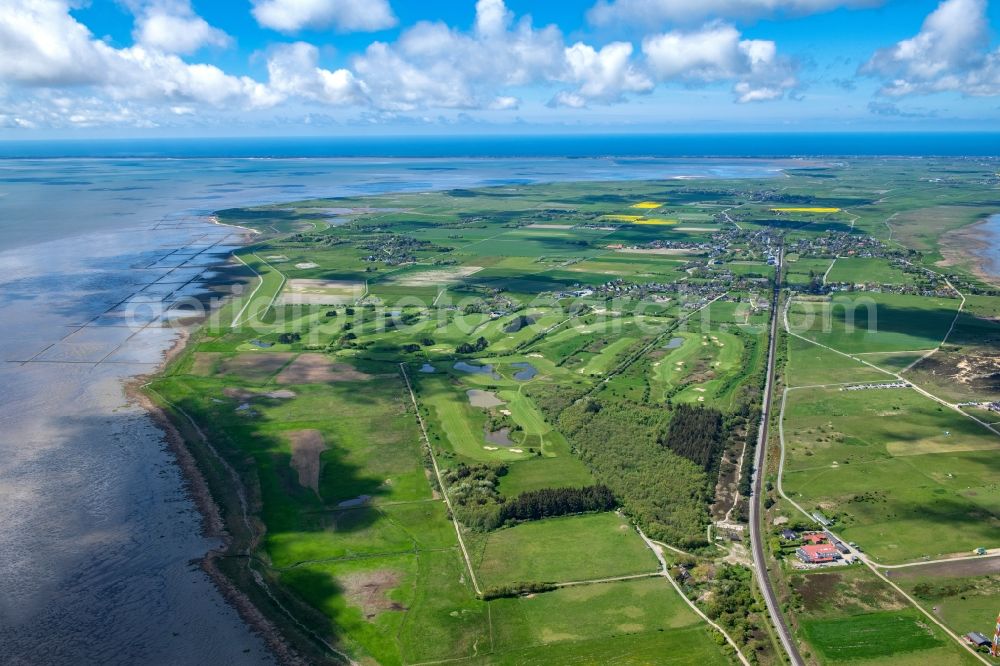 Morsum from above - Grounds of the Golf course at Golfclub Morsum in Morsum at the island Sylt in the state Schleswig-Holstein, Germany