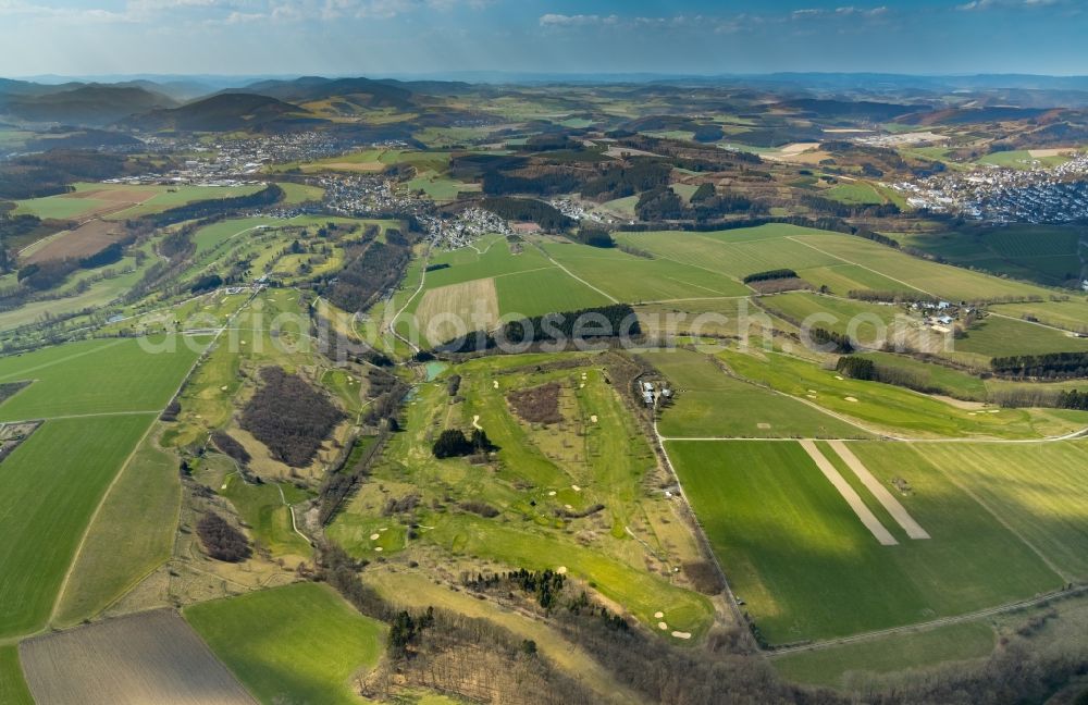 Aerial image Schmallenberg - Grounds of the Golf course at of Golfclub Schmallenberg e.V. in Schmallenberg in the state North Rhine-Westphalia, Germany