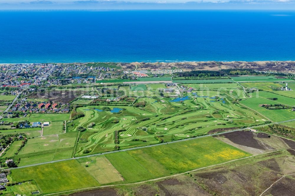 Aerial image Wenningstedt-Braderup (Sylt) - Grounds of the Golf course at Golfclub Sylt e.V. in Wenningstedt-Braderup (Sylt) at the island Sylt in the state Schleswig-Holstein, Germany