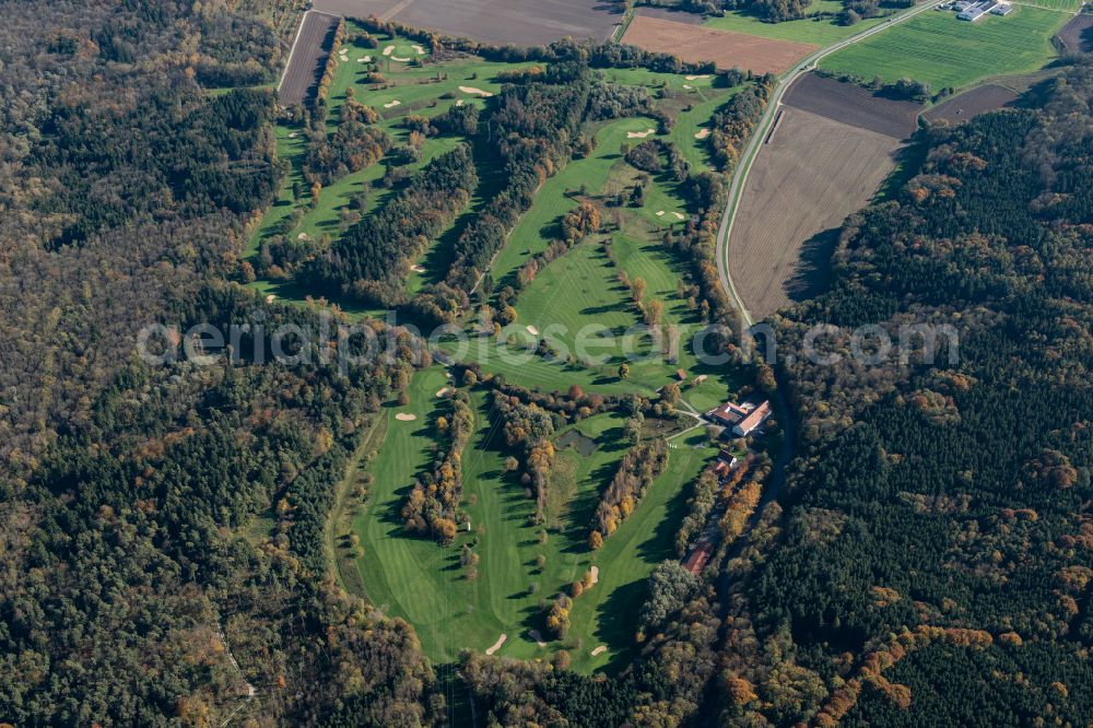 Illerrieden from the bird's eye view: Grounds of the Golf course at of Golfclub Ulm e.V. in Illerrieden in the state Baden-Wuerttemberg, Germany