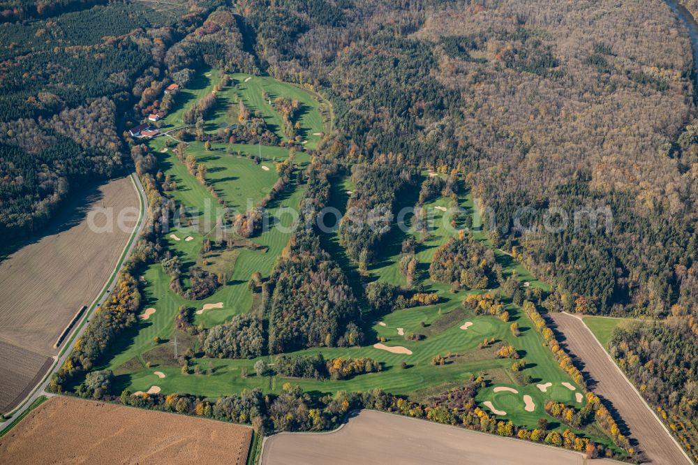 Aerial image Illerrieden - Grounds of the Golf course at of Golfclub Ulm e.V. in Illerrieden in the state Baden-Wuerttemberg, Germany