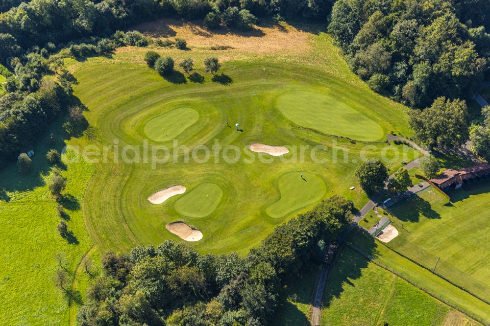 Velbert from the bird's eye view: Grounds of the Golf course at Golfclub Velbert Gut Kuhlendahl e.V. on street Kuhlendahler Strasse in Velbert in the state North Rhine-Westphalia, Germany