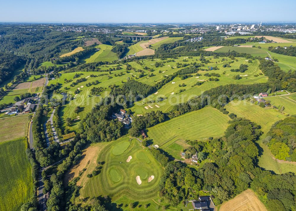 Velbert from the bird's eye view: Grounds of the Golf course at Golfclub Velbert Gut Kuhlendahl e.V. on street Kuhlendahler Strasse in Velbert in the state North Rhine-Westphalia, Germany