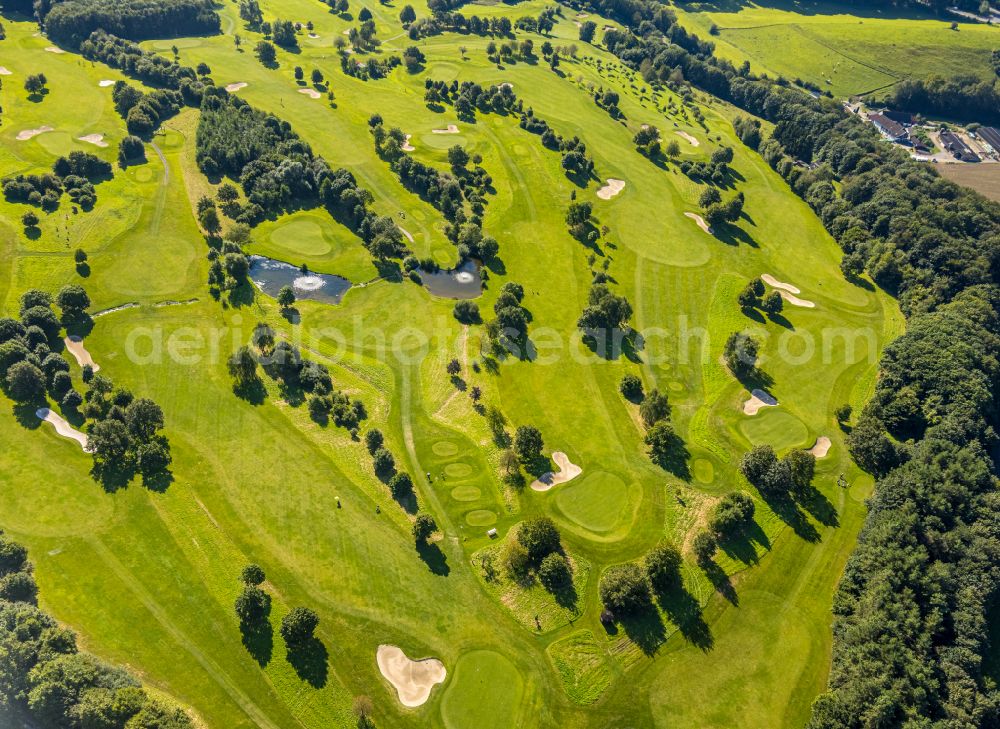 Velbert from above - Grounds of the Golf course at Golfclub Velbert Gut Kuhlendahl e.V. on street Kuhlendahler Strasse in Velbert in the state North Rhine-Westphalia, Germany