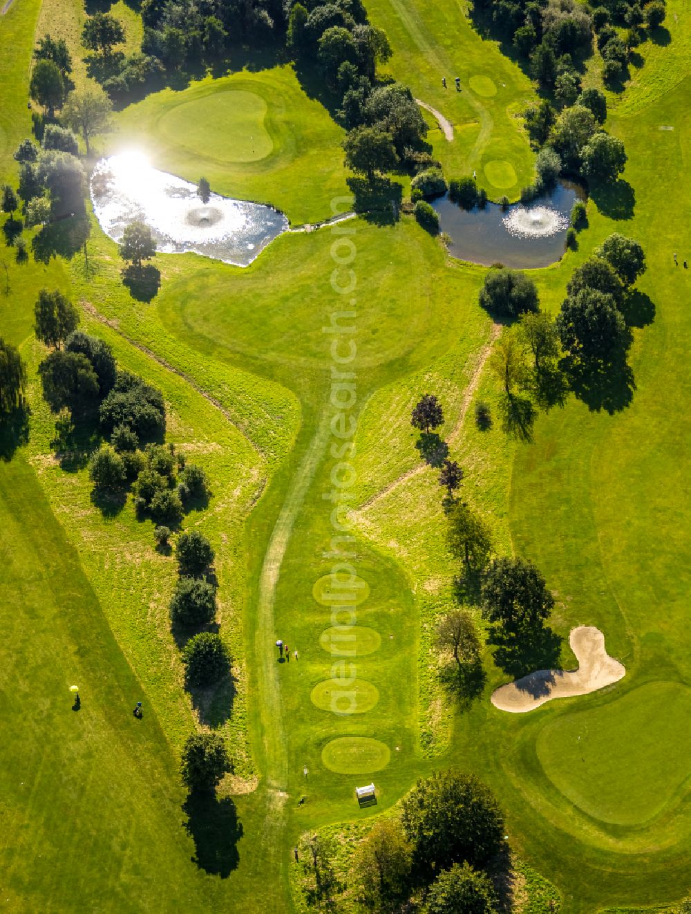 Aerial image Velbert - Grounds of the Golf course at Golfclub Velbert Gut Kuhlendahl e.V. on street Kuhlendahler Strasse in Velbert in the state North Rhine-Westphalia, Germany