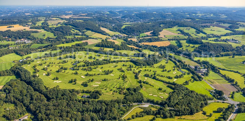 Velbert from above - Grounds of the Golf course at Golfclub Velbert Gut Kuhlendahl e.V. on street Kuhlendahler Strasse in Velbert in the state North Rhine-Westphalia, Germany