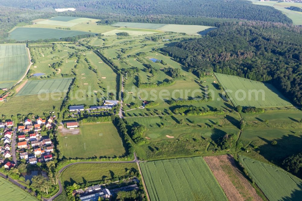 Aerial photograph Schonungen - Grounds of the Golf course at of Golfclubs Schweinfurt e.V. in the district Loeffelsterz in Schonungen in the state Bavaria, Germany