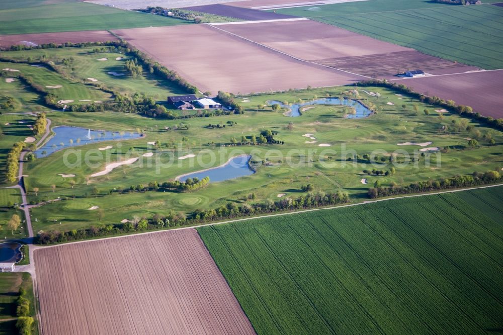 Wattenheim from the bird's eye view: Grounds of the Golf course at Golfpark Biblis-Wattenheim *****GOLF absolute in Wattenheim in the state Hesse, Germany