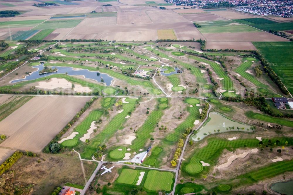 Wattenheim from the bird's eye view: Grounds of the Golf course at Golfpark Biblis-Wattenheim *****GOLF absolute in Wattenheim in the state Hesse, Germany