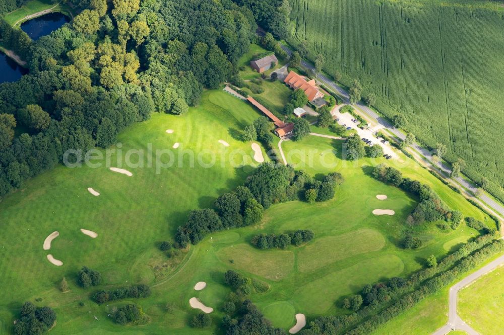 Aerial photograph Fredenbeck - Grounds of the Golf course at Golfpark Gut Deinster Muehle in Fredenbeck in the state Lower Saxony, Germany