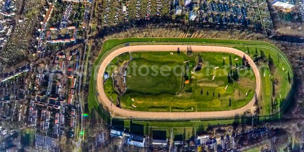 Aerial image Dortmund - grounds of the Golf course at GolfRange Dortmund on Rennweg on street Rennweg in Dortmund at Ruhrgebiet in the state North Rhine-Westphalia, Germany