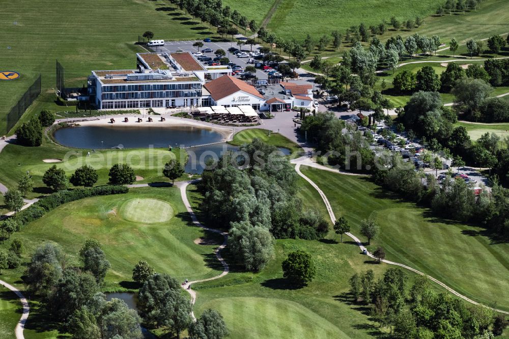 Allmendfeld from above - Grounds of the Golf course at Golfresort Gernsheim - GOLF absolute on street Golfparkallee in Allmendfeld in the state Hesse, Germany