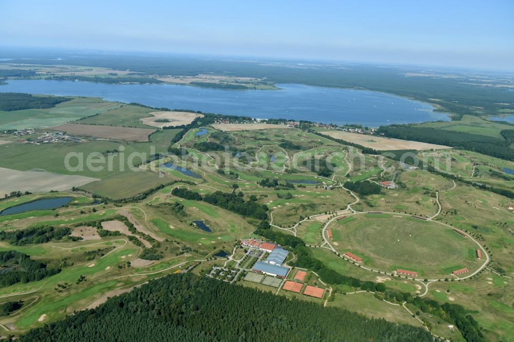 Aerial image Göhren-Lebbin - Grounds of the Golf course at Fleesensee on Tannenweg in Goehren-Lebbin in the state Mecklenburg - Western Pomerania