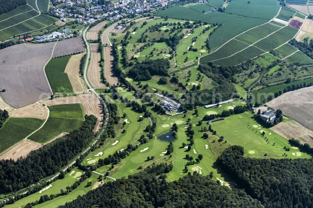 Aerial image Östringen - Grounds of the Golf course at HEITLINGER Golf Resort in Oestringen in the state Baden-Wuerttemberg, Germany