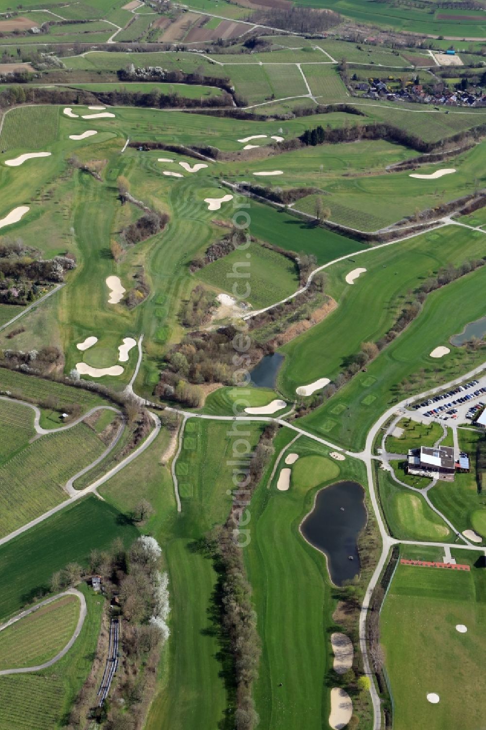 Aerial image Herbolzheim - Grounds of the Golf course at Golfpark Breisgau in Herbolzheim in the state Baden-Wuerttemberg