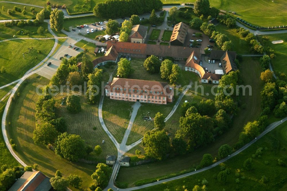 Karlsruhe from above - Grounds of the Golf course at Golfclub Hofgut Scheibenhardt e.V in Karlsruhe in the state Baden-Wuerttemberg