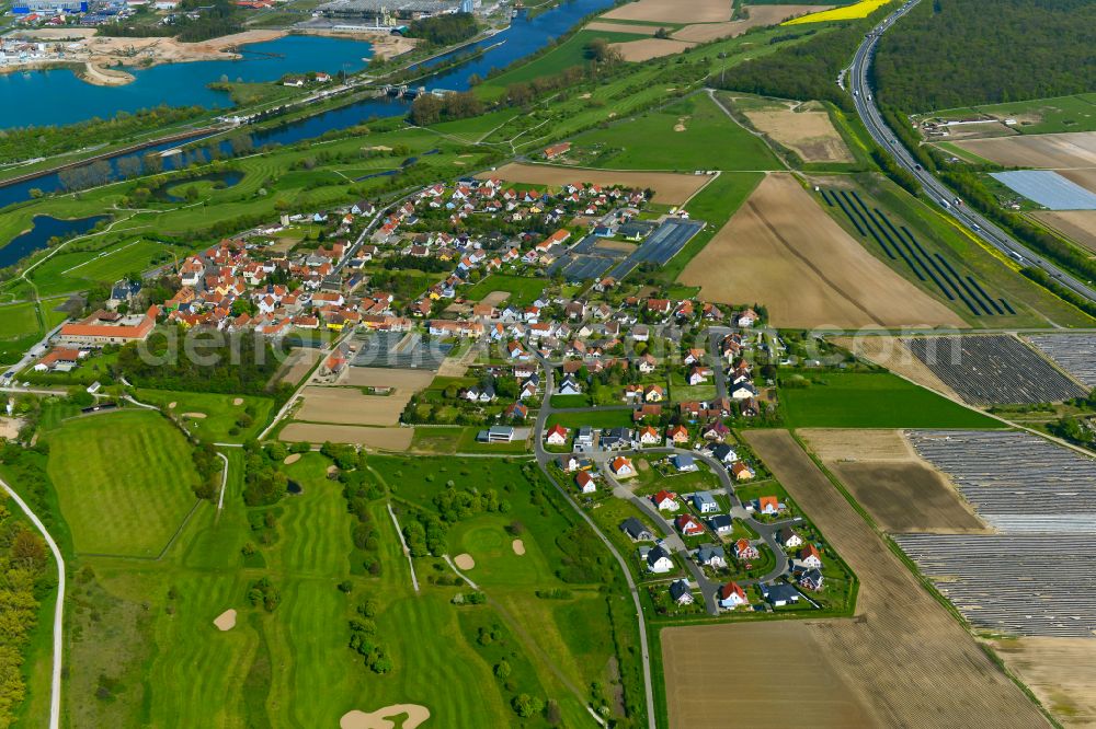 Mainsondheim from above - Grounds of the Golf course at in Mainsondheim in the state Bavaria, Germany