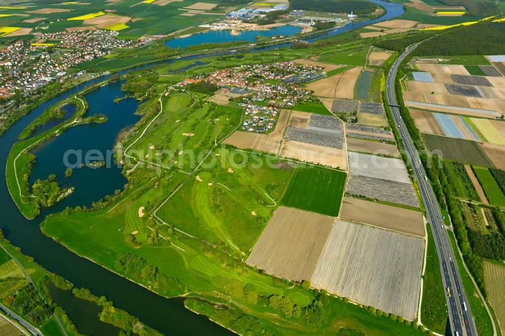 Mainsondheim from the bird's eye view: Grounds of the Golf course at in Mainsondheim in the state Bavaria, Germany