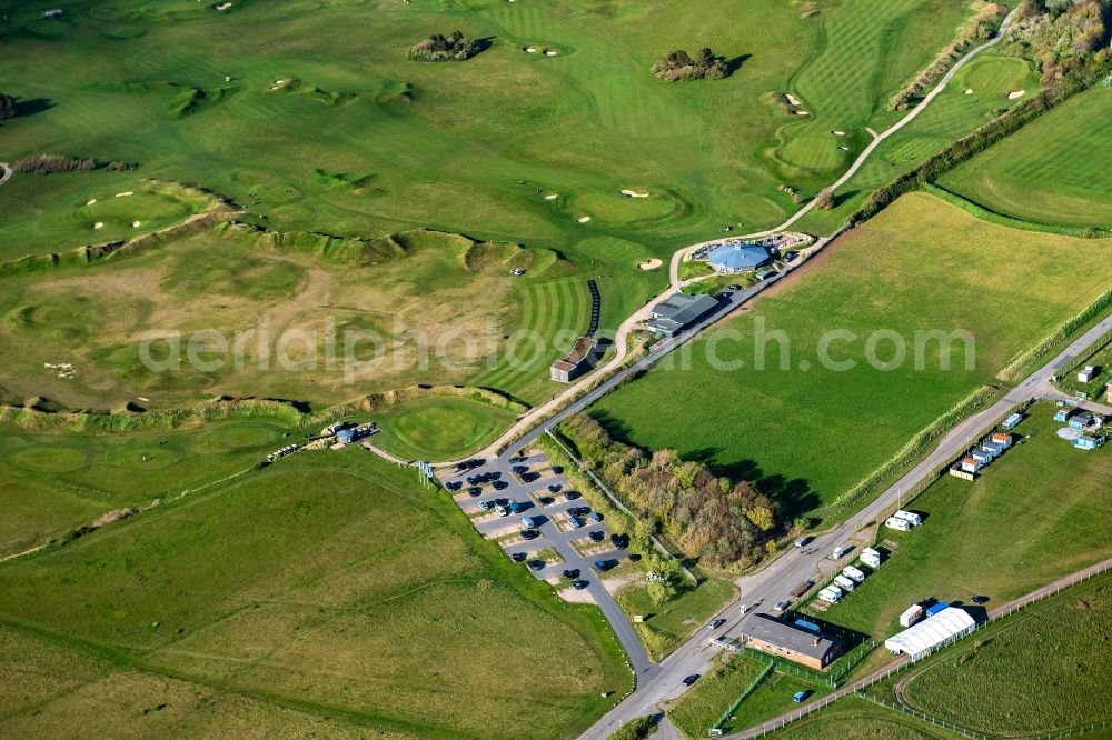 Aerial image Tinnum - Grounds of the Golf course at Marine Golf Club Sylt in Tinnum at the island Sylt in the state Schleswig-Holstein, Germany