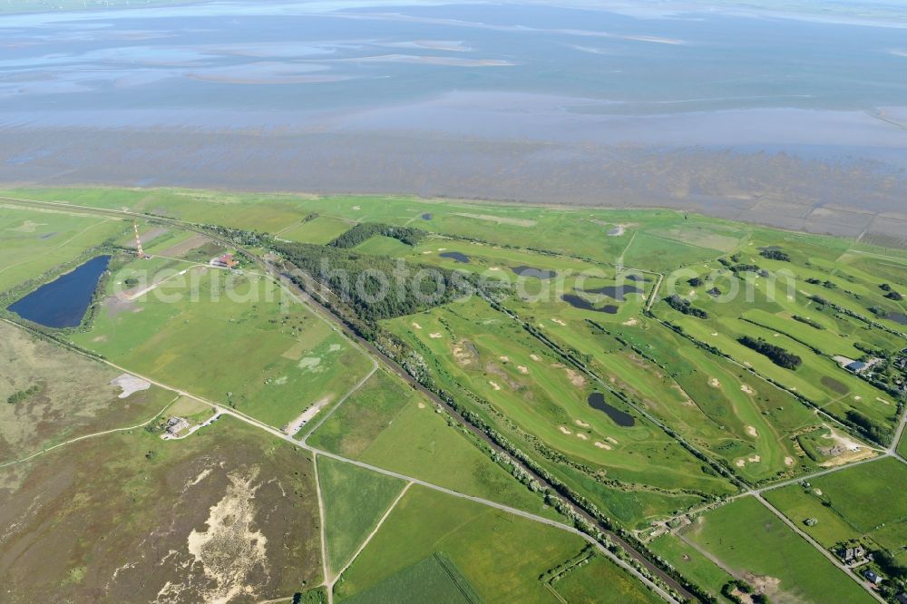 Aerial image Morsum - Grounds of the Golf course at Golfclub Morsum auf Sylt in Morsum in the state Schleswig-Holstein