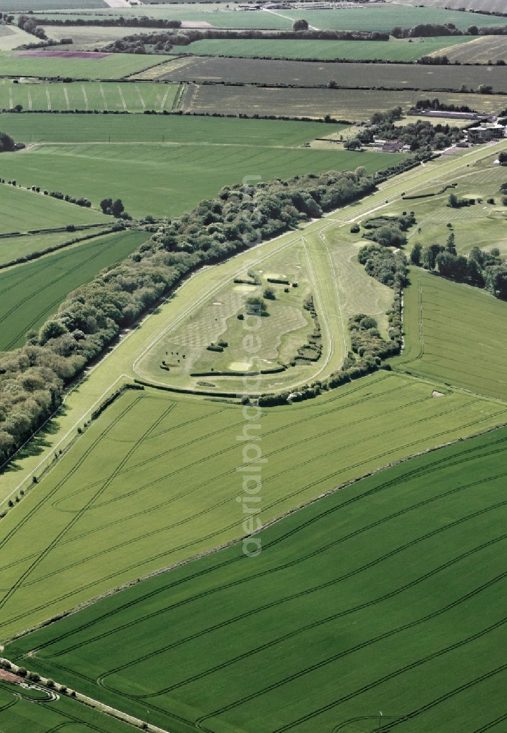 Netherhampton from above - Grounds of the Golf course on Salisbury Racecourse in Netherhampton in United Kingdom