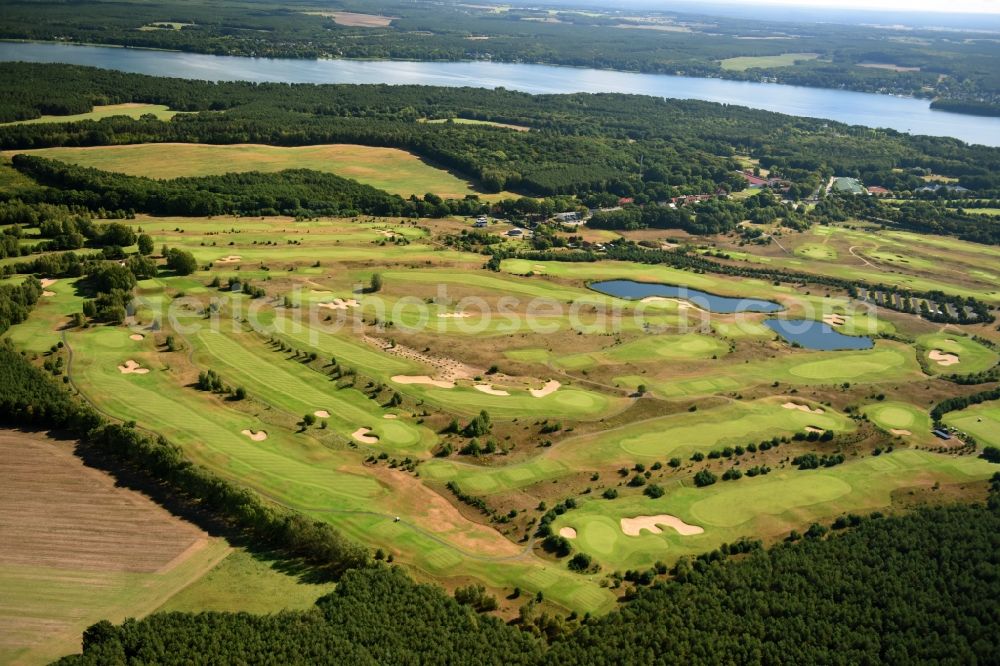 Bad Saarow from the bird's eye view: Grounds of the Golf course Stan Eby Golfplatz destrict Silberberg in Bad Saarow in the state Brandenburg