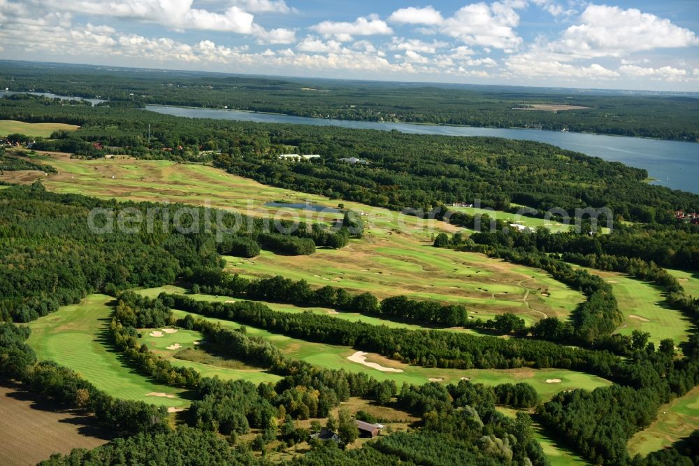 Bad Saarow from the bird's eye view: Grounds of the Golf course Stan Eby Golfplatz destrict Silberberg in Bad Saarow in the state Brandenburg