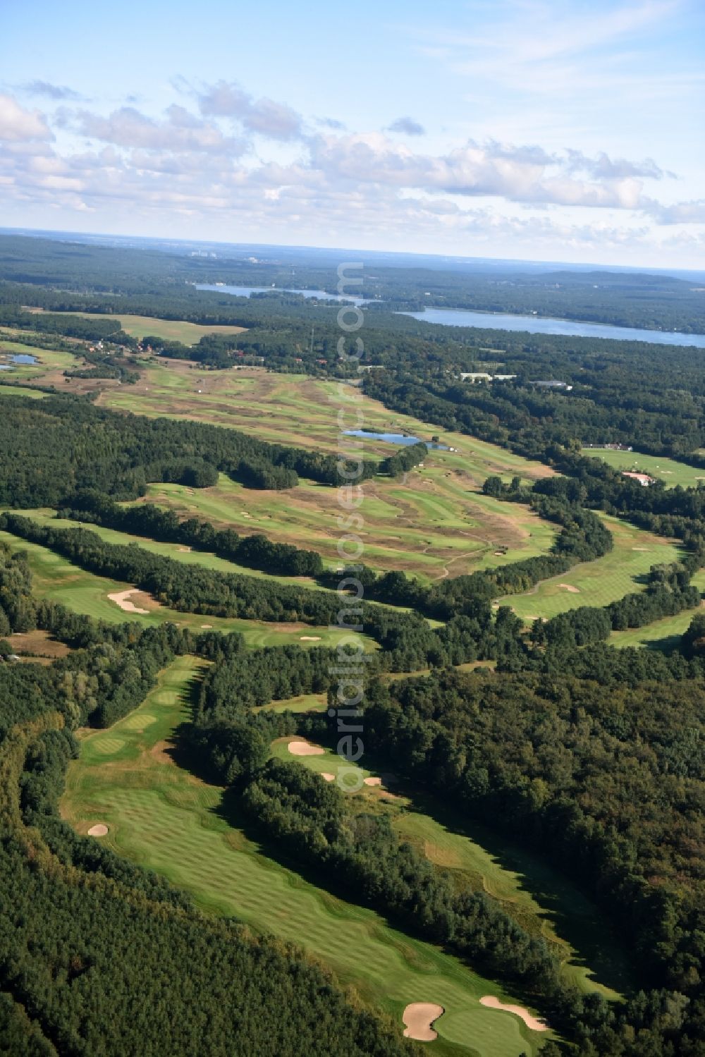 Aerial image Bad Saarow - Grounds of the Golf course Stan Eby Golfplatz destrict Silberberg in Bad Saarow in the state Brandenburg