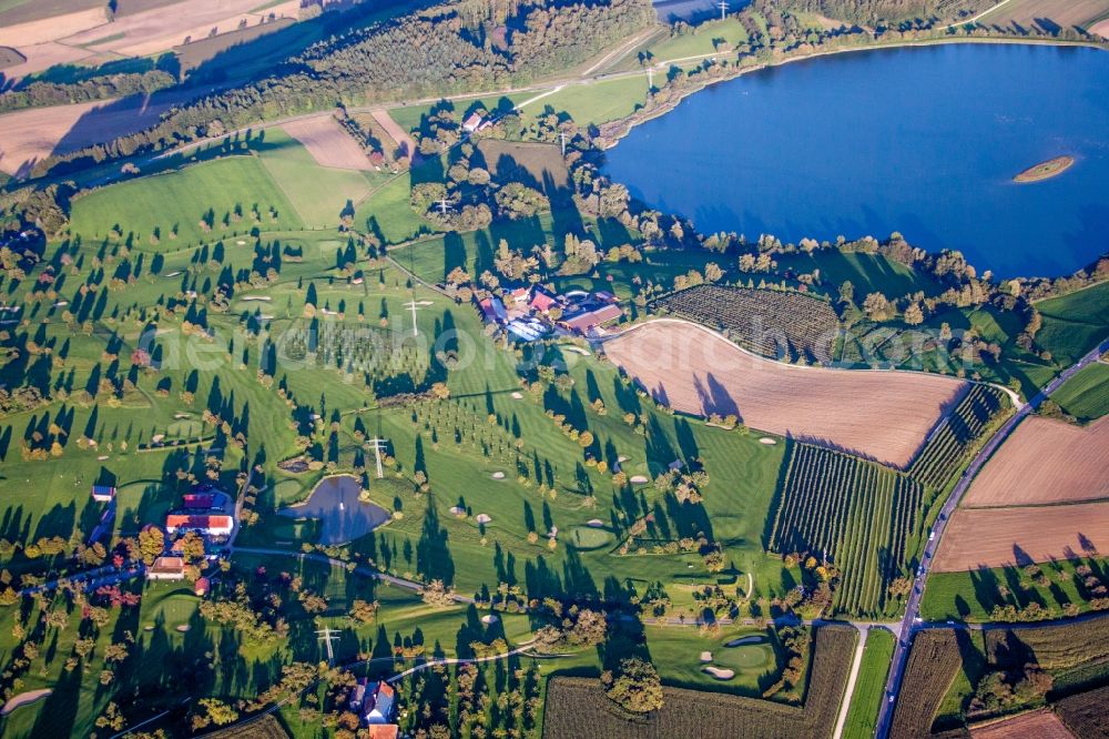 Owingen from above - Grounds of the Golf course at Owingen-Ueberlingen in Owingen in the state Baden-Wurttemberg, Germany