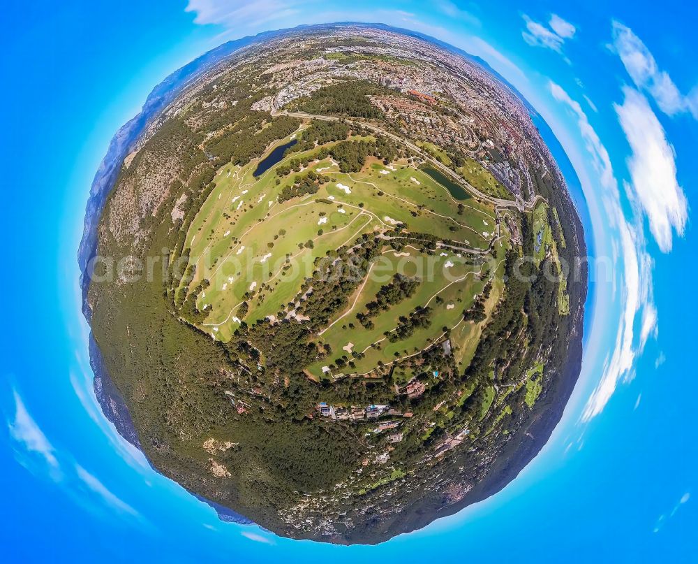 Palma from the bird's eye view: Grounds of the Golf course at in the district Ponent in Palma in Balearic island of Mallorca, Spain