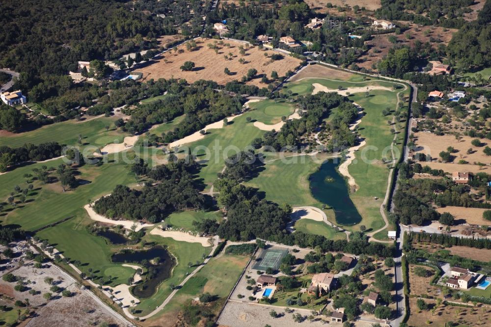 Aerial photograph Pollença - Grounds of the Golf course at Pollenca Mallorca in Balearic Islands, Spain