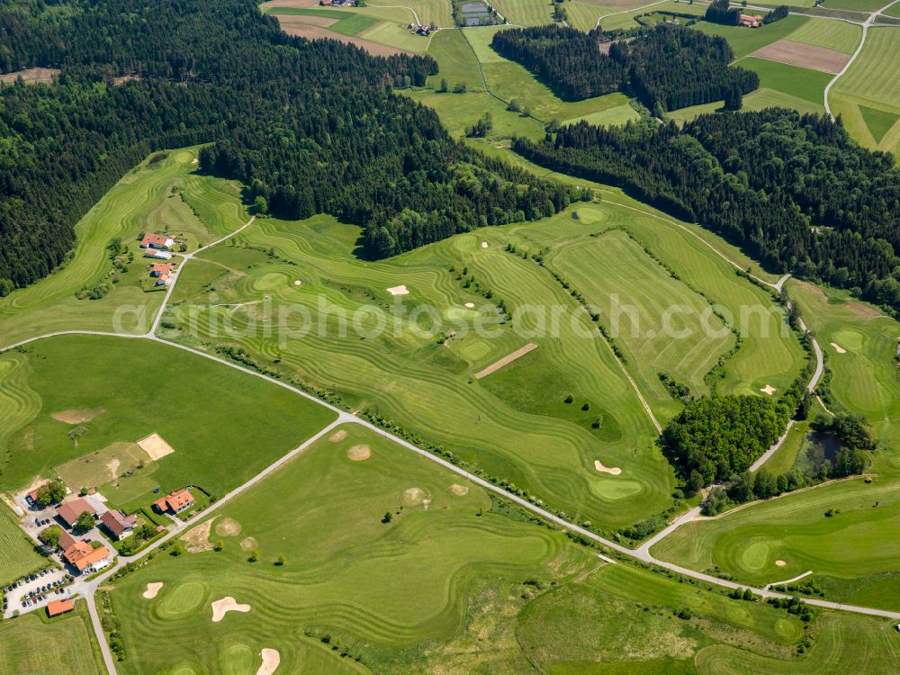 Poppenreut from above - Grounds of the Golf course at in Poppenreut in the state Bavaria, Germany