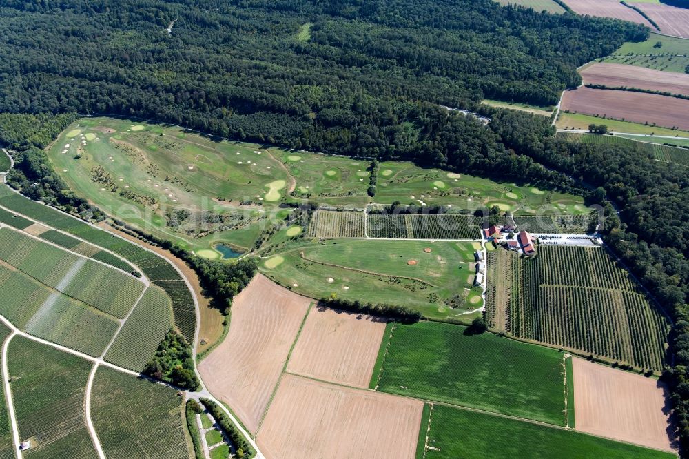 Talheim from above - Grounds of the Golf course at of public Golf Talheimer Hof GmbH & Co KG at Talheimer Hof in Talheim in the state Baden-Wurttemberg, Germany