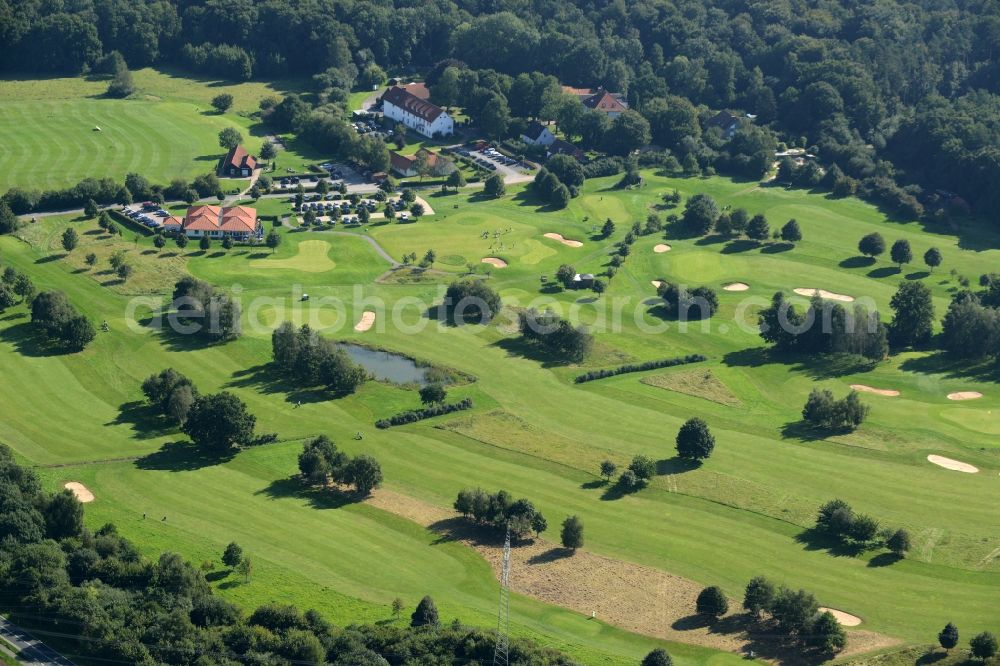 Rehburg-Loccum from above - Grounds of the Golf course of Golf-Club Rehburg Loccum e.V. in Rehburg-Loccum in the state Lower Saxony