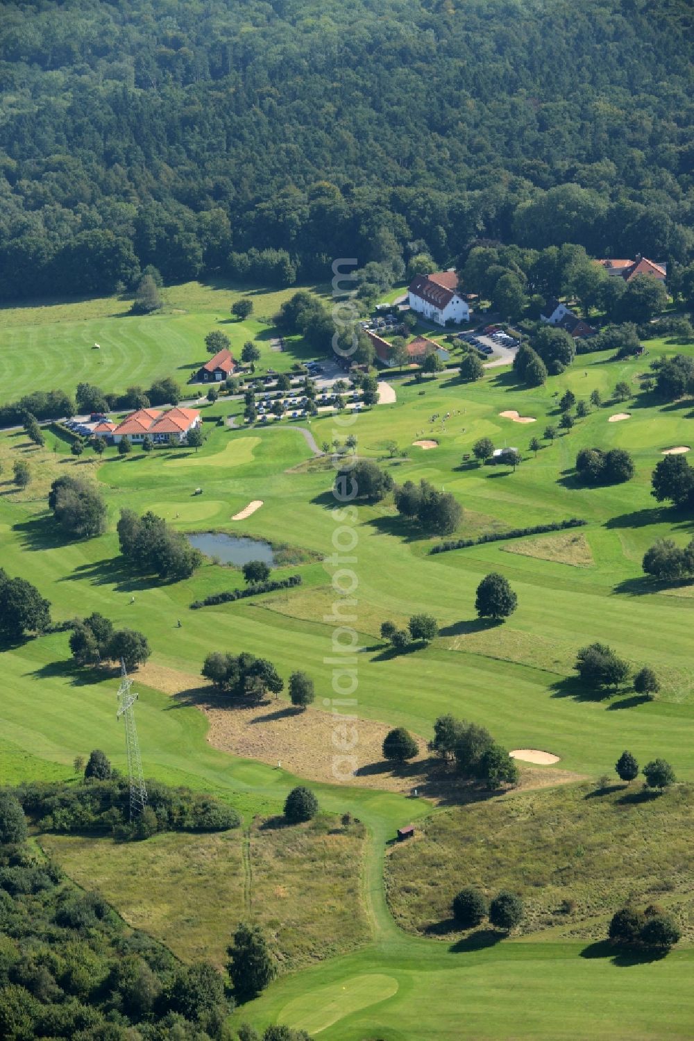 Rehburg-Loccum from the bird's eye view: Grounds of the Golf course of Golf-Club Rehburg Loccum e.V. in Rehburg-Loccum in the state Lower Saxony