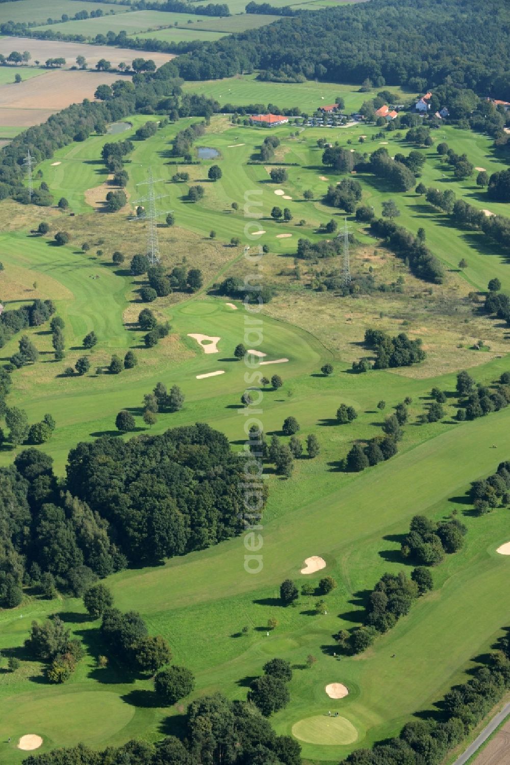 Rehburg-Loccum from the bird's eye view: Grounds of the Golf course of Golf-Club Rehburg Loccum e.V. in Rehburg-Loccum in the state Lower Saxony