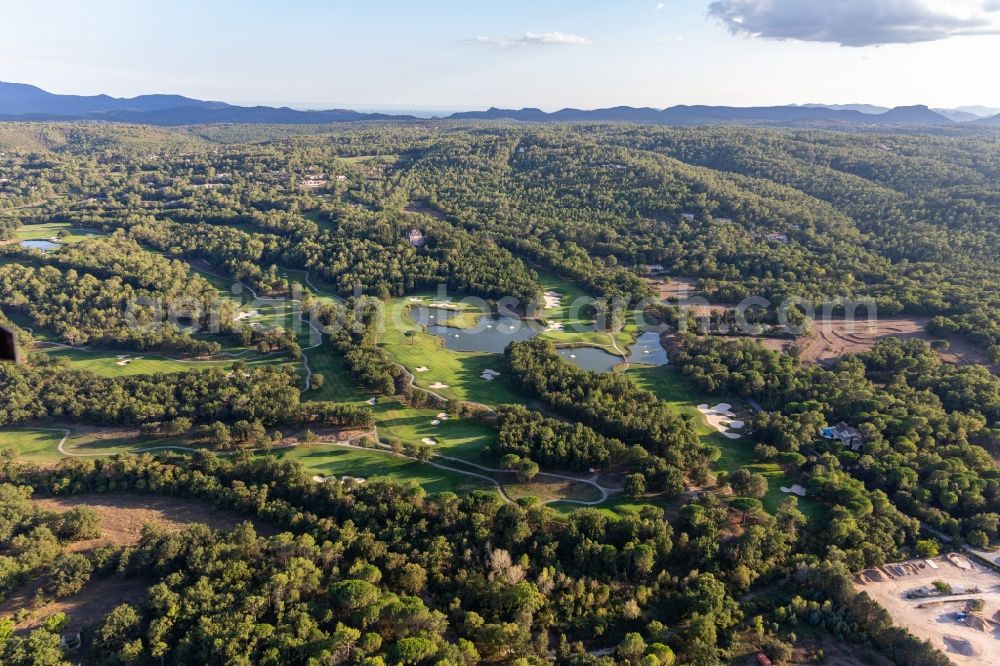 Aerial image Tourrettes - Grounds of the Golf course at of Ressort Terre Blanche in Tourrettes in Provence-Alpes-Cote d'Azur, France