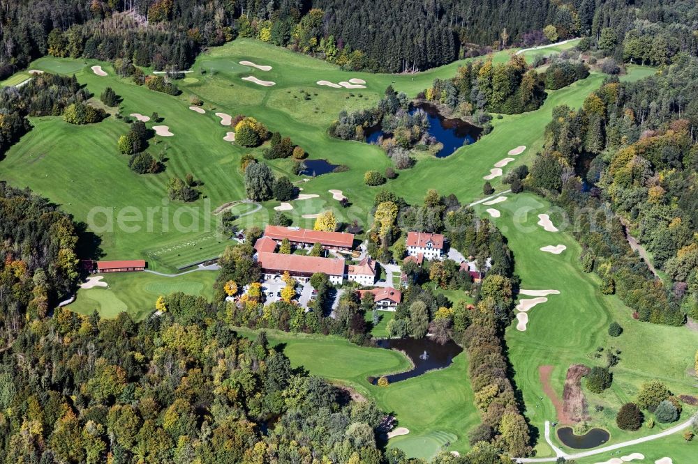 Aerial photograph Egling - Grounds of the Golf course at Riedhof, of Golfclub Muenchen Riedhof e.V in Egling in the state Bavaria, Germany