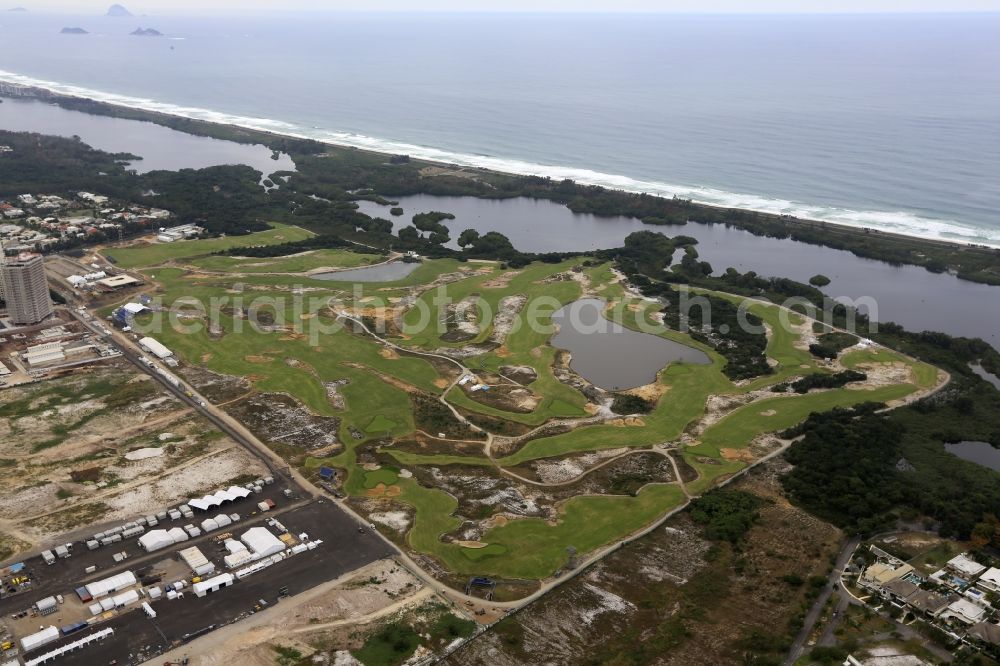 Aerial photograph Rio de Janeiro - Grounds of the Golf course at Olympic Golf Course on Av. das Americas before the summer Olympic Games of the XXI. Olympics in Rio de Janeiro in Brazil