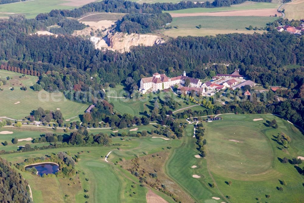 Aerial image Orsingen-Nenzingen - Grounds of the Golf course at Schloss Langenstein - Der Country Club in the district Orsingen in Orsingen-Nenzingen in the state Baden-Wuerttemberg, Germany