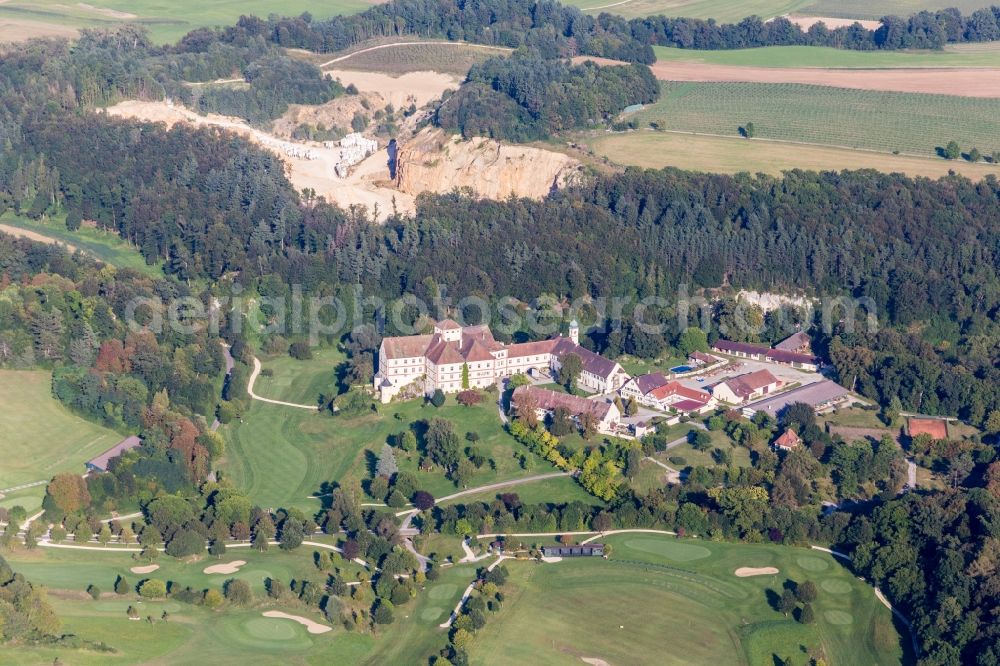 Orsingen-Nenzingen from above - Grounds of the Golf course at Schloss Langenstein - Der Country Club in the district Orsingen in Orsingen-Nenzingen in the state Baden-Wuerttemberg, Germany