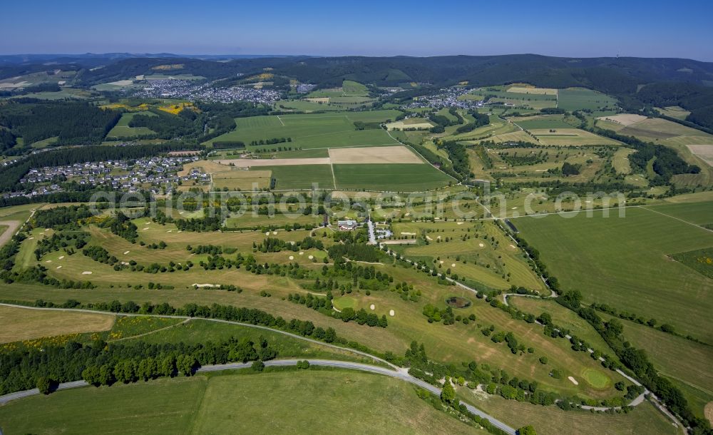 Schmallenberg from the bird's eye view: Grounds of the Golf course at des Golfclubs Schmallenberg in Schmallenberg in the state North Rhine-Westphalia