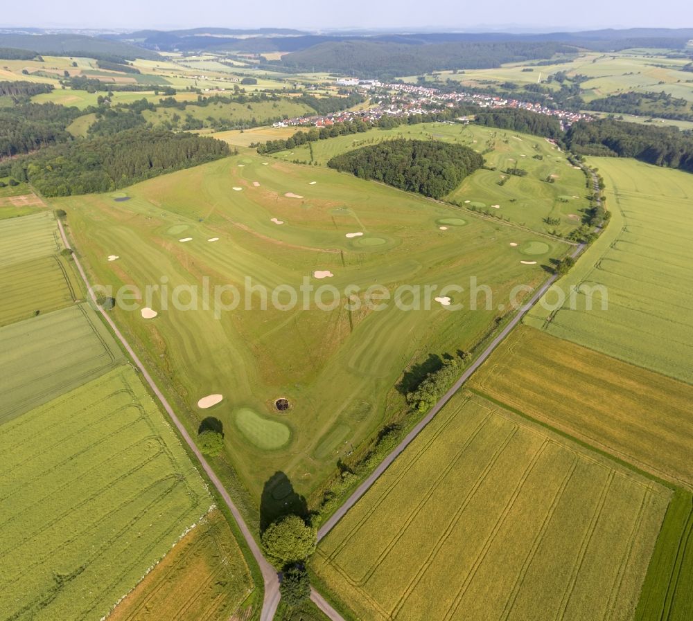 Westheim from above - Golf Course Home of TuS West Golf Club in West home in the district of Marsberg in North Rhine-Westphalia